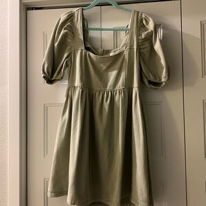 Sage Green Denim Sundress